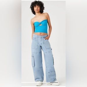 Denim Cargo Pants